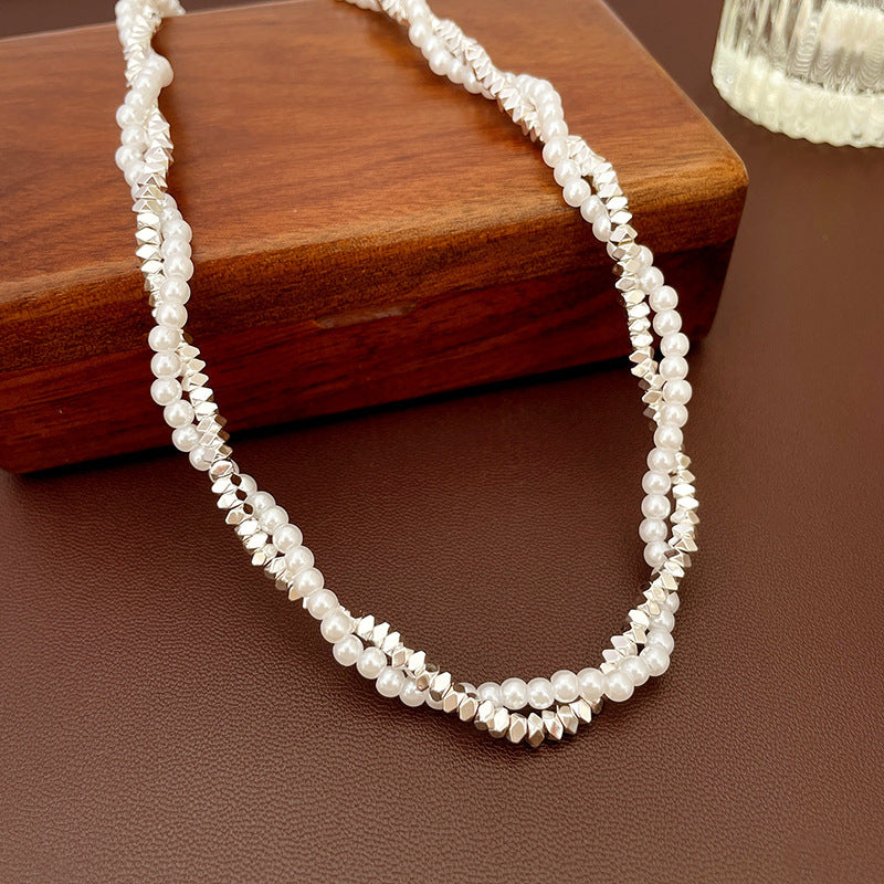 Artificial Silver Fragment Pearl Choker