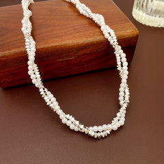 Artificial Silver Fragment Pearl Choker