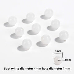 Hetian jade round beads, snowy white/pale celadon, polished, assorted 4–10 mm — Snowfield Whisper.