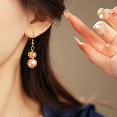 Regal Filigree Pearl Collection – champagne pearl necklace, bracelet, and earrings set by Glazenya