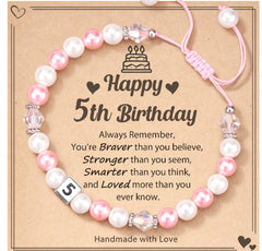 Milestone Birthday Bracelet for Girls (1st–8th)