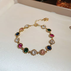 Crystal Bloom Bracelet Series – multiple floral variations displayed