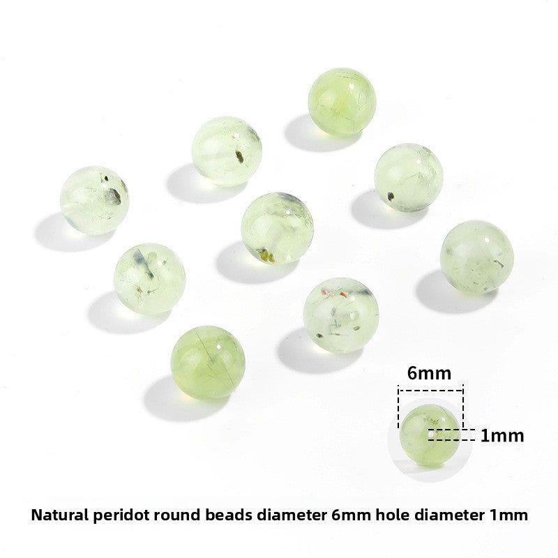 Apple-green prehnite round beads, translucent polish, assorted 6–10 mm — Apple Dew.
