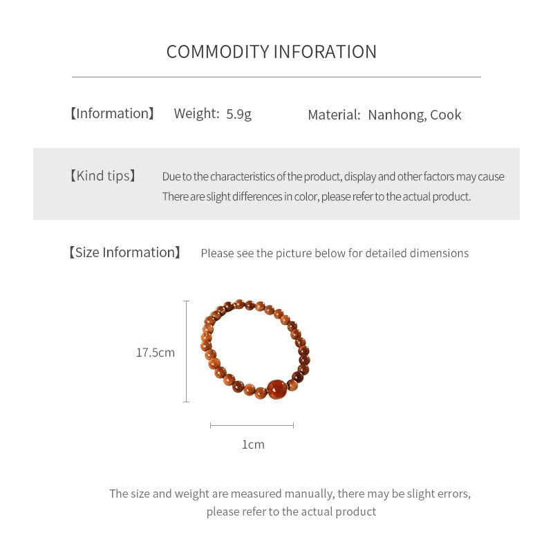 Cinnamon Glow Bead Bracelet with warm earthy tones and focal bead – Glazenya jewelry