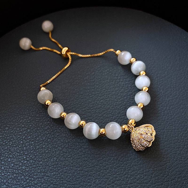 Multi-style cat’s eye and pearl bracelet collection – chic women’s accessories