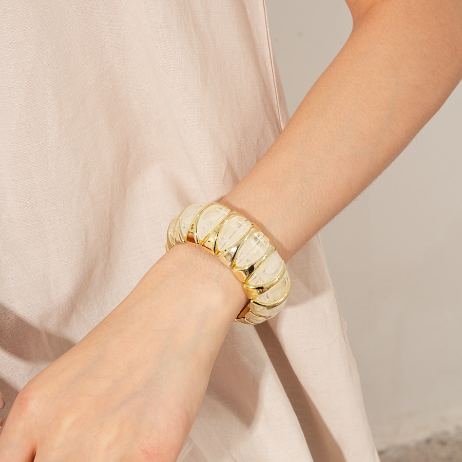 Gilded Capsule Resin Bangle
