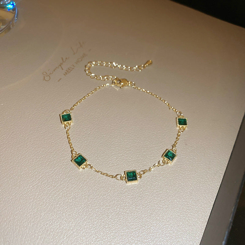 Vintage Geometric Zircon Bracelet Series – Minimalist Chic Elegance