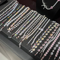 Crystal Bloom Bracelet Series – multiple floral variations displayed