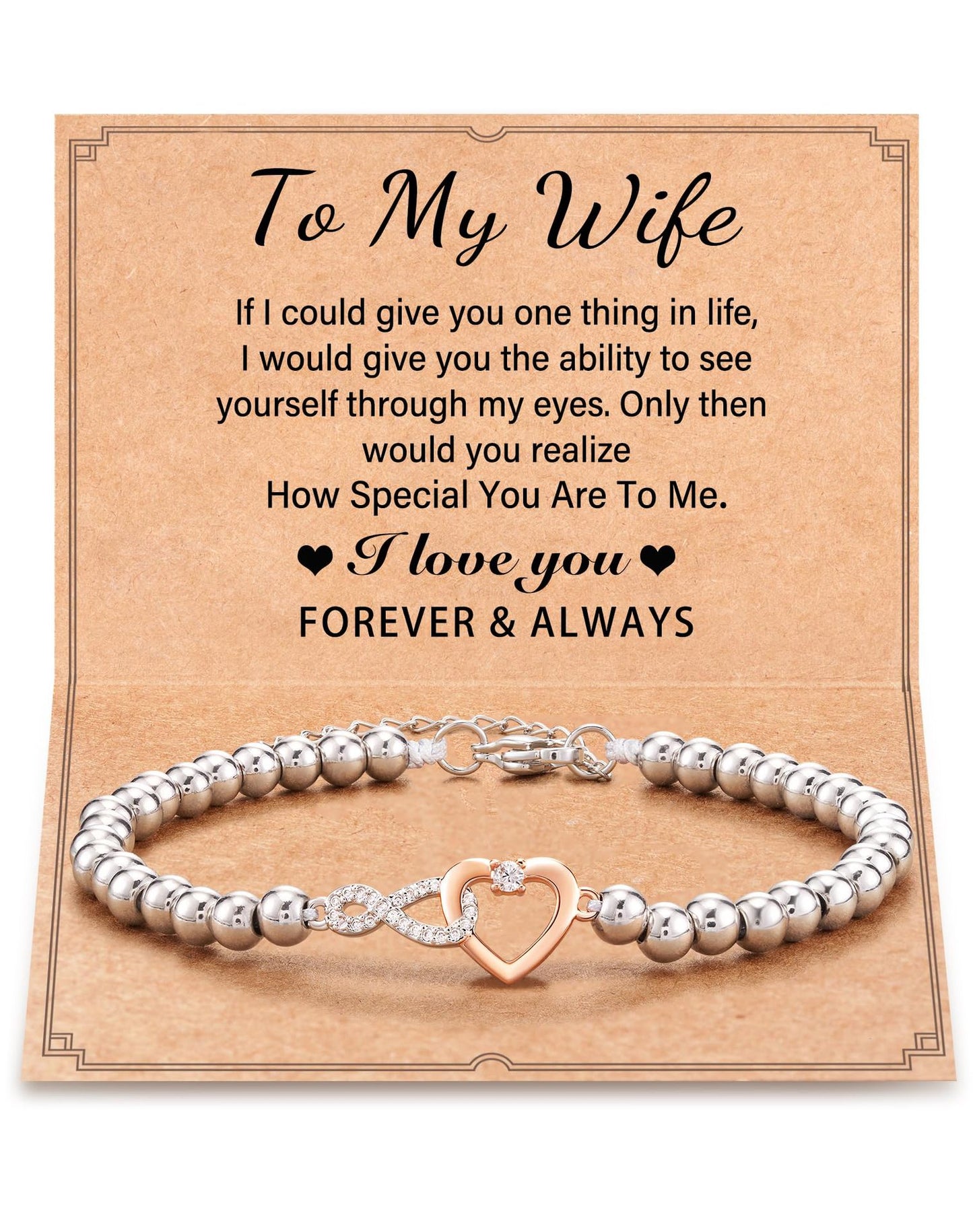 Bonded Hearts Message Card Bracelets