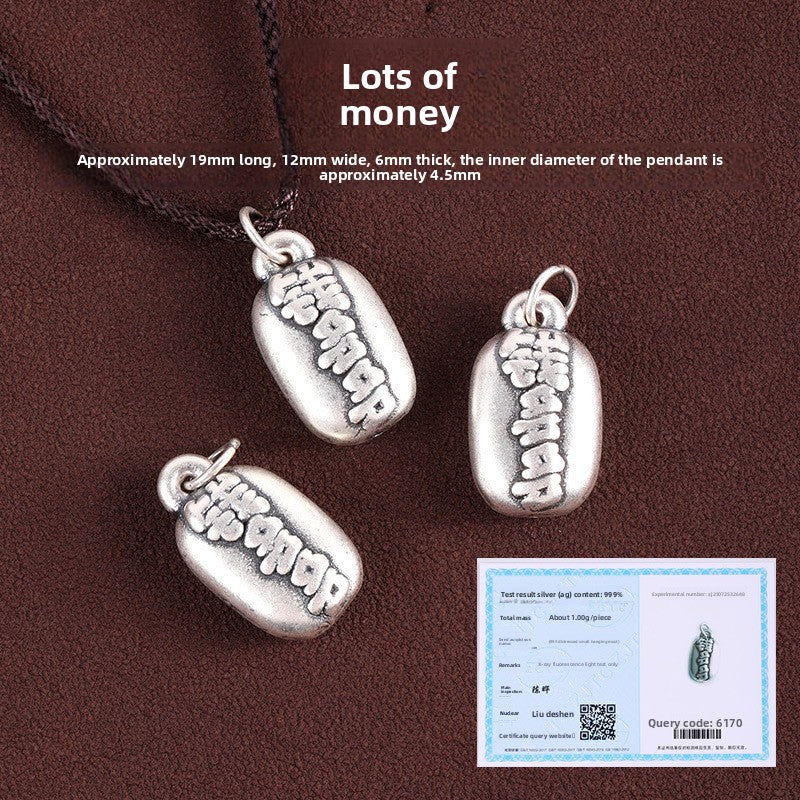 Relic Gleam 999 silver pendant, oxidized vintage finish