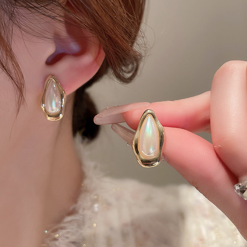 Vintage Pearl Stud Earrings Series with silver pins and baroque pearl courtly chic designs – light luxury retro jewelry
