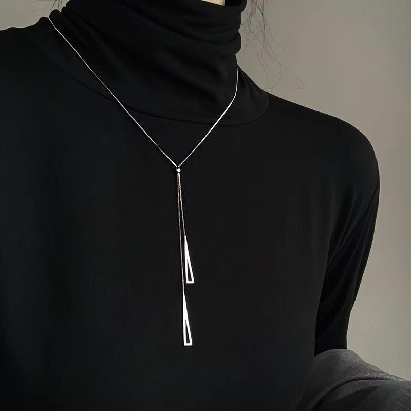 Versatile Minimalist Titanium Steel Pearl Pendant Necklace