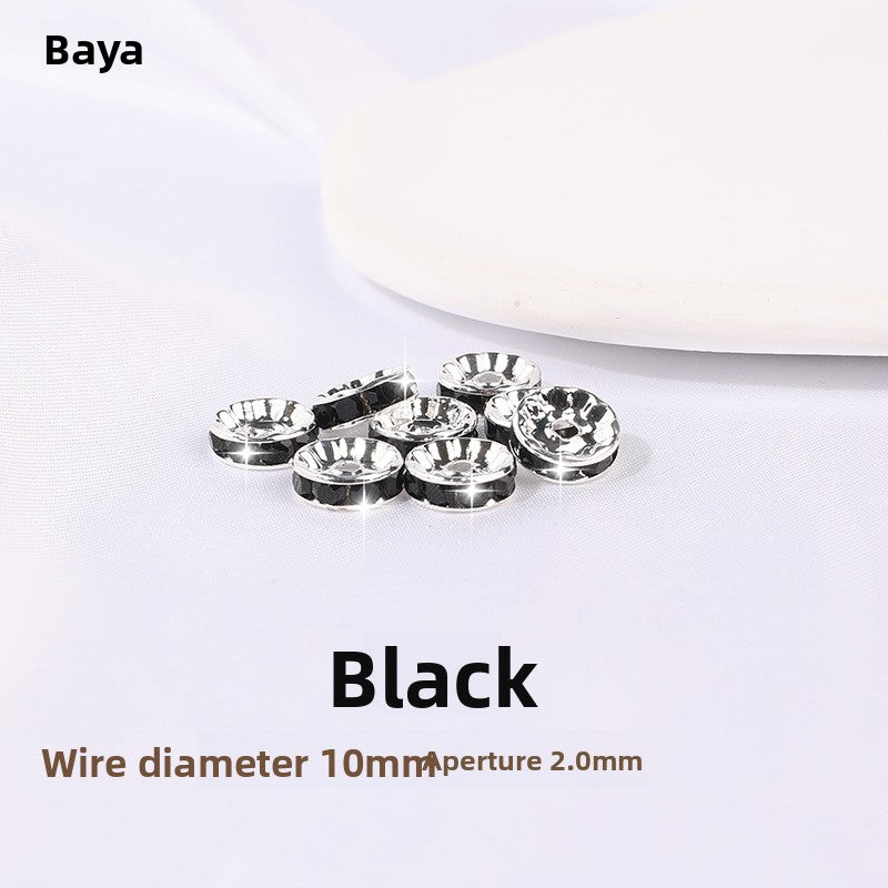 925 Silver Running Rings & Rhinestone Rondelle Spacers