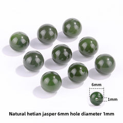 Hetian jade round beads, snowy white/pale celadon, polished, assorted 4–10 mm — Snowfield Whisper.