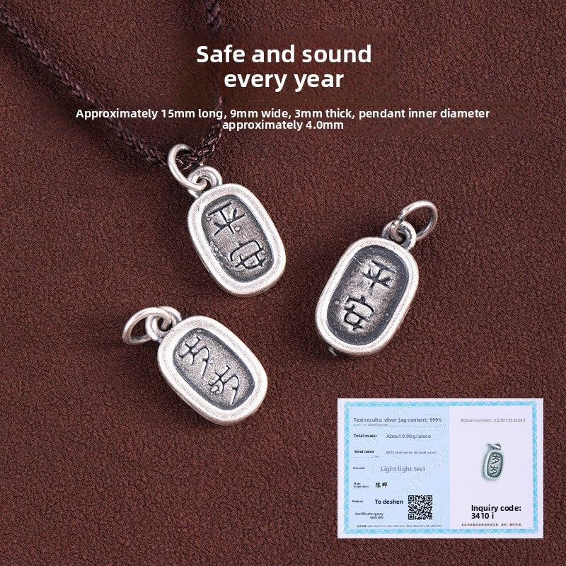 Relic Gleam 999 silver pendant, oxidized vintage finish