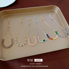 Zircon Adjustable Bracelet Series – multiple variations displayed