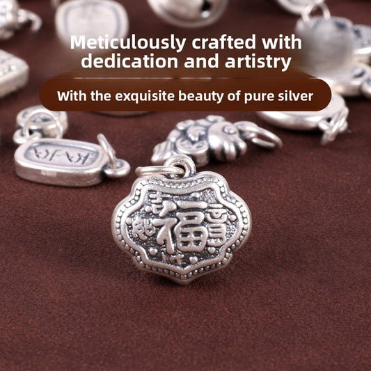 Relic Gleam 999 silver pendant, oxidized vintage finish