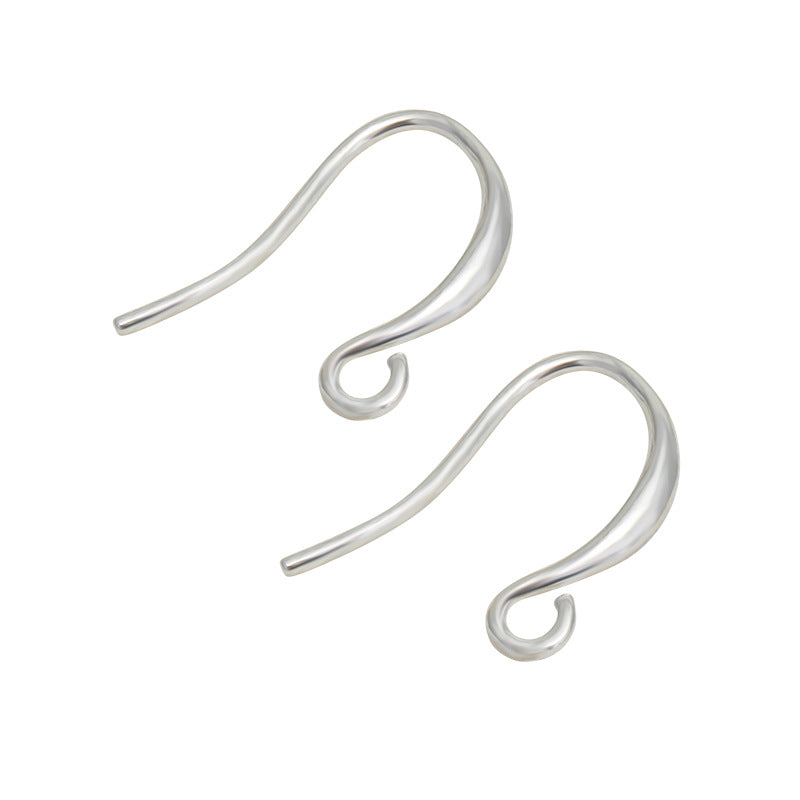ArcGlow S925 sterling silver ear hooks, 15×9 mm with ~1.5 mm open loop.