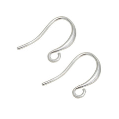 ArcGlow S925 sterling silver ear hooks, 15×9 mm with ~1.5 mm open loop.