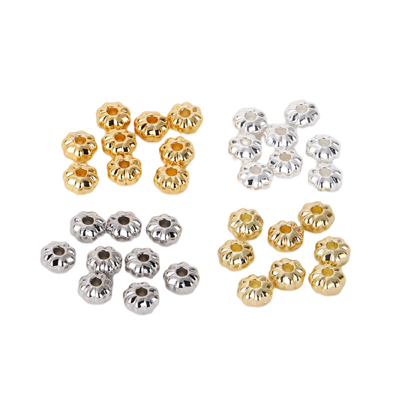 Fluted Bloom spacer bead, 7.5mm diameter, 2mm hole, petal-ridge profile