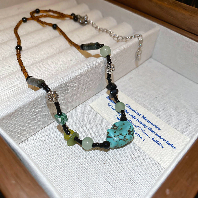 Sun pendant beaded necklace collection — multiple styles displayed