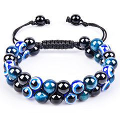 MagnetAura Duo · Tiger Eye & Agate Power Bracelet