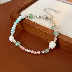 Baroque freshwater pearl colorful bead necklace and bracelet set – light luxury elegant women’s jewelry