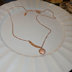 Versatile Minimalist Titanium Steel Pearl Pendant Necklace
