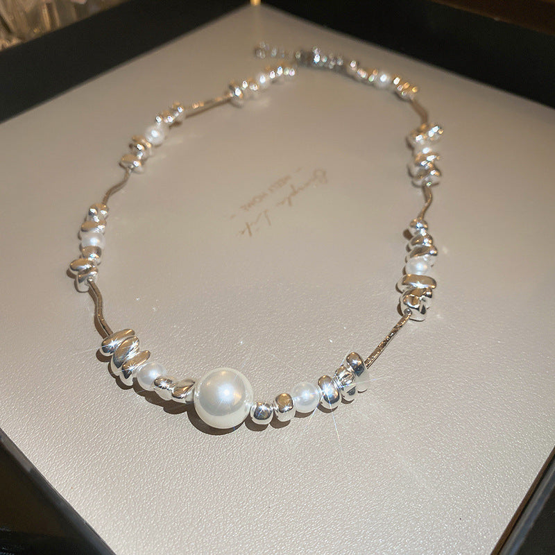 Artificial Silver Fragment Pearl Choker