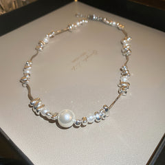 Artificial Silver Fragment Pearl Choker
