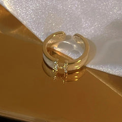 H Initial Shell & Zircon Series – Necklace, Ring & Earrings