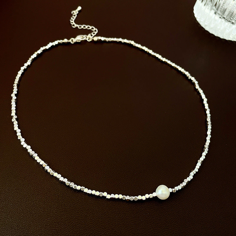 Artificial Silver Fragment Pearl Choker