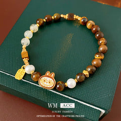 Tiger Eye beaded bracelet in gift box – elegant handmade jewelry for women
