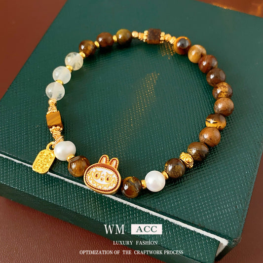 Tiger Eye beaded bracelet in gift box – elegant handmade jewelry for women