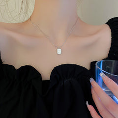 Versatile Minimalist Titanium Steel Pearl Pendant Necklace