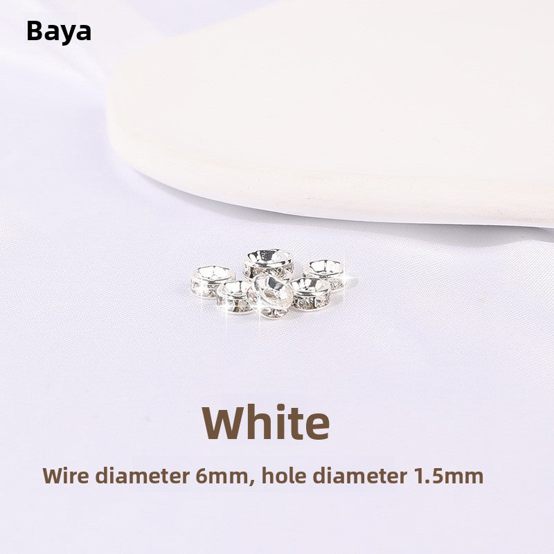 925 Silver Running Rings & Rhinestone Rondelle Spacers