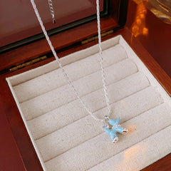 Blue Pup Pendant & Earrings Set