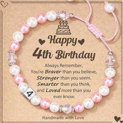 Milestone Birthday Bracelet for Girls (1st–8th)