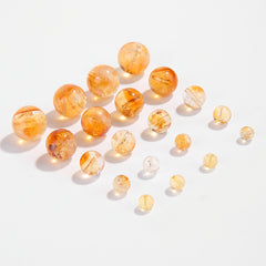 Aura Spire · Yellow Tower Quartz Rounds (4–12mm)