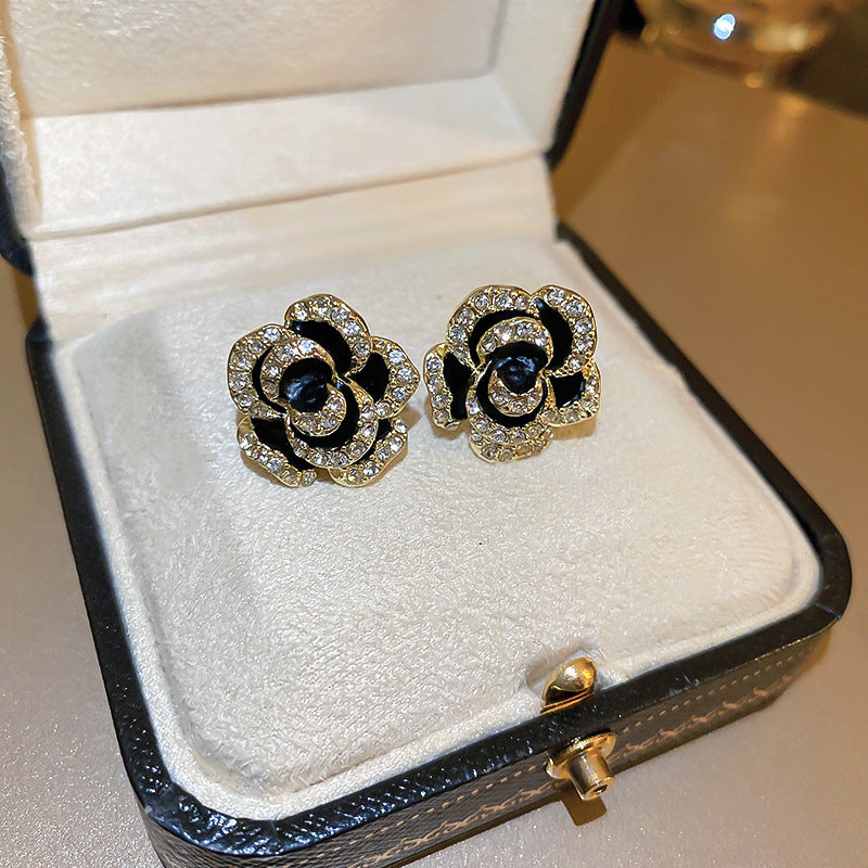 Camellia & Bow Earring Collection – Chic Light Luxury Retro Series