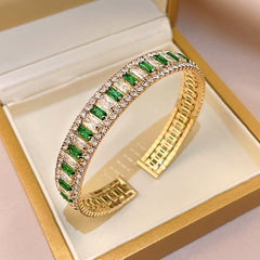 Dazzling Zircon Letter Bangle – Trendy Cold Chic Jewelry