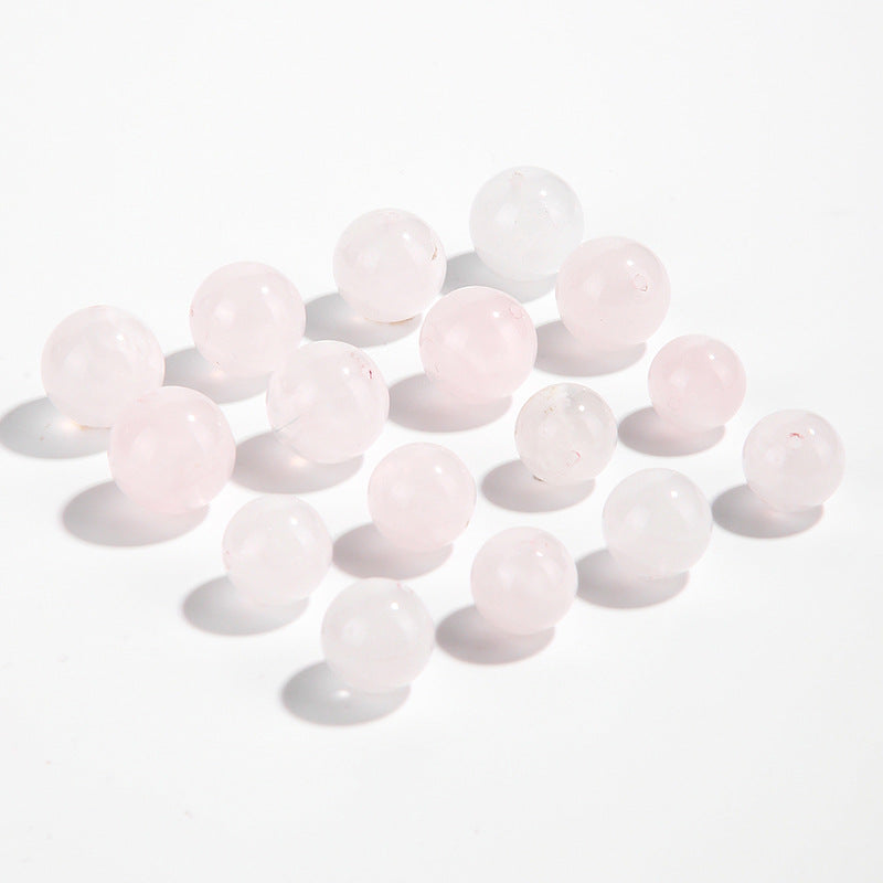 Snow Phantom Quartz round beads with frosty, snowflake-like inclusions—Frost-Mist Bloom (10/12 mm).