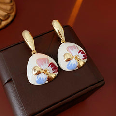 Pastel Bloom Enamel Drop Earrings
