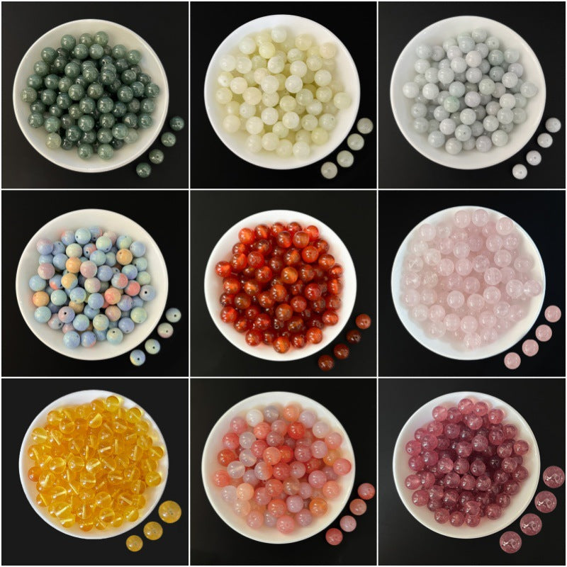 Crystal × Jade × Chalcedony × Agate | DIY Loose Round Beads