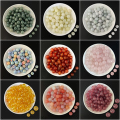 Crystal × Jade × Chalcedony × Agate | DIY Loose Round Beads