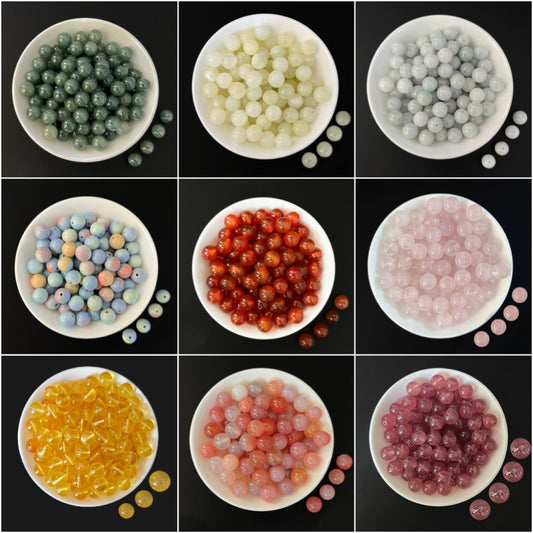 Crystal × Jade × Chalcedony × Agate | DIY Loose Round Beads