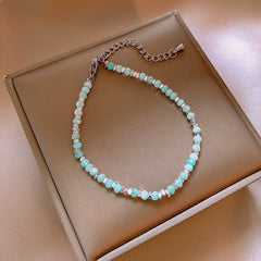 Multi-layer bracelet with crystal medallion and pearl beads in chic style