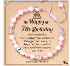 Milestone Birthday Bracelet for Girls (1st–8th)