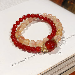 Oriental Crystal Bead Bracelet Series – Natural White & Yellow Gemstones, Retro Chic Elegance