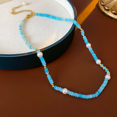 Baroque freshwater pearl colorful bead necklace and bracelet set – light luxury elegant women’s jewelry